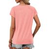 imageXIEERDUO Womens Summer Tops Short Sleeve Shrits 2026 Trendy V Neck Spring Outfits Beach Vacation ClothesCoral