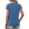 imageXIEERDUO Womens Summer Tops Short Sleeve Shrits 2026 Trendy V Neck Spring Outfits Beach Vacation ClothesDark Blue