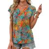 imageXIEERDUO Womens Summer Tops Short Sleeve Shrits 2026 Trendy V Neck Spring Outfits Beach Vacation ClothesPatternedhawaii