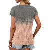 imageXIEERDUO Womens Summer Tops Short Sleeve Shrits 2026 Trendy V Neck Spring Outfits Beach Vacation ClothesPatternedtie Dye Coral