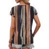 imageXIEERDUO Womens Summer Tops Short Sleeve Shrits 2026 Trendy V Neck Spring Outfits Beach Vacation ClothesPatternedtie Dye Striped