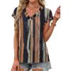 imageXIEERDUO Womens Summer Tops Short Sleeve Shrits 2026 Trendy V Neck Spring Outfits Beach Vacation ClothesPatternedtie Dye Striped