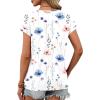 imageXIEERDUO Womens Summer Tops Short Sleeve Shrits 2026 Trendy V Neck Spring Outfits Beach Vacation ClothesPatternedwhite Floral