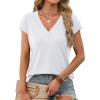 imageXIEERDUO Womens Summer Tops Short Sleeve Shrits 2026 Trendy V Neck Spring Outfits Beach Vacation ClothesWhite