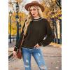 imageXIEERDUO Womens Sweaters Pullover Knit Sweater Turtleneck Long Sleeve Shirts Fall Fashion 2025Chocolate