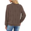 imageXIEERDUO Womens Sweaters Pullover Knit Sweater Turtleneck Long Sleeve Shirts Fall Fashion 2025Coffee
