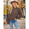 imageXIEERDUO Womens Sweaters Pullover Knit Sweater Turtleneck Long Sleeve Shirts Fall Fashion 2025Coffee