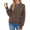 imageXIEERDUO Womens Sweaters Pullover Knit Sweater Turtleneck Long Sleeve Shirts Fall Fashion 2025Coffee