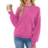 imageXIEERDUO Womens Sweaters Pullover Knit Sweater Turtleneck Long Sleeve Shirts Fall Fashion 2025Pink
