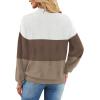 imageXIEERDUO Womens Sweaters Pullover Knit Sweater Turtleneck Long Sleeve Shirts Fall Fashion 2025White Brown Khaki
