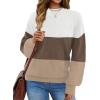 imageXIEERDUO Womens Sweaters Pullover Knit Sweater Turtleneck Long Sleeve Shirts Fall Fashion 2025White Brown Khaki