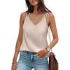imageXIEERDUO V Neck Tank Tops for Women Silk Satin Summer Sleeveless Camisole S2XL03 Champagne