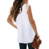 imageXIEERDUO Womens V Neck Lace Tank Tops Summer Casual Sleeveless Shirts Tops Side SplitAbwhite