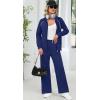 imageXIEERDUO Womens 2 Piece Lounge Sets Full Zip Up Sweatsuit Wide Leg Tracksuit Workout Outfits Fashion Airport WearNavy White
