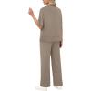 imageXIEERDUO Womens Side Slit Lounge Sets 2 Piece Travel Outfits Airport Tracksuit Oversized Wide Leg Loungewear S3XLA Khaki