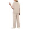 imageXIEERDUO Womens Side Slit Lounge Sets 2 Piece Travel Outfits Airport Tracksuit Oversized Wide Leg Loungewear S3XLApricot