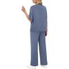 imageXIEERDUO Womens Side Slit Lounge Sets 2 Piece Travel Outfits Airport Tracksuit Oversized Wide Leg Loungewear S3XLBlue