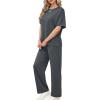 imageXIEERDUO Womens Side Slit Lounge Sets 2 Piece Travel Outfits Airport Tracksuit Oversized Wide Leg Loungewear S3XLDark Grey
