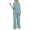 imageXIEERDUO Womens Side Slit Lounge Sets 2 Piece Travel Outfits Airport Tracksuit Oversized Wide Leg Loungewear S3XLLake Blue