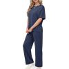 imageXIEERDUO Womens Side Slit Lounge Sets 2 Piece Travel Outfits Airport Tracksuit Oversized Wide Leg Loungewear S3XLNavy