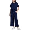 imageXIEERDUO Oversized Lounge Wear Sets Tracksuit Women 2 Piece Outfits For Women Summer Athleisure Sets Women Navy XL