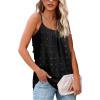 imageXIEERDUO Tank Top for Women Adjustable Spaghetti Strap Camisole Sleeveless Pom Pom Chiffon Blouses02black