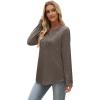imageXIEERDUO Boho Tops for Women Blouses Dressy Casual V Neck Long Sleeve Shirts Fall Outfits Trendy Vacation ClothesBrown