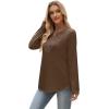 imageXIEERDUO Boho Tops for Women Blouses Dressy Casual V Neck Long Sleeve Shirts Fall Outfits Trendy Vacation ClothesCoffee