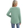 imageXIEERDUO Boho Tops for Women Blouses Dressy Casual V Neck Long Sleeve Shirts Fall Outfits Trendy Vacation ClothesGrey Green