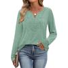 imageXIEERDUO Boho Tops for Women Blouses Dressy Casual V Neck Long Sleeve Shirts Fall Outfits Trendy Vacation ClothesGrey Green