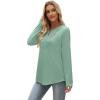 imageXIEERDUO Boho Tops for Women Blouses Dressy Casual V Neck Long Sleeve Shirts Fall Outfits Trendy Vacation ClothesGrey Green