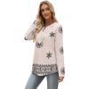 imageXIEERDUO Boho Tops for Women Blouses Dressy Casual V Neck Long Sleeve Shirts Fall Outfits Trendy Vacation ClothesZ Begie Printed