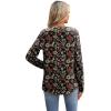 imageXIEERDUO Boho Tops for Women Blouses Dressy Casual V Neck Long Sleeve Shirts Fall Outfits Trendy Vacation ClothesZ Grey Printed