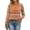 imageXIEERDUO Boho Tops for Women Blouses Dressy Casual V Neck Long Sleeve Shirts Fall Outfits Trendy Vacation ClothesZ Orange Printed