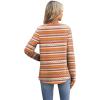 imageXIEERDUO Boho Tops for Women Blouses Dressy Casual V Neck Long Sleeve Shirts Fall Outfits Trendy Vacation ClothesZ Orange Printed