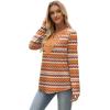 imageXIEERDUO Boho Tops for Women Blouses Dressy Casual V Neck Long Sleeve Shirts Fall Outfits Trendy Vacation ClothesZ Orange Printed