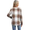 imageXIEERDUO Boho Tops for Women Blouses Dressy Casual V Neck Long Sleeve Shirts Fall Outfits Trendy Vacation ClothesZ Plaid Brown