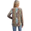 imageXIEERDUO Boho Tops for Women Blouses Dressy Casual V Neck Long Sleeve Shirts Fall Outfits Trendy Vacation ClothesZ Print Black