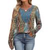 imageXIEERDUO Boho Tops for Women Blouses Dressy Casual V Neck Long Sleeve Shirts Fall Outfits Trendy Vacation ClothesZ Print Black