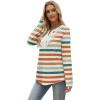 imageXIEERDUO Boho Tops for Women Blouses Dressy Casual V Neck Long Sleeve Shirts Fall Outfits Trendy Vacation ClothesZ Striped Orange