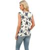imageXIEERDUO Womens Tank Tops Loose Fit Casual Fashion Summer Soft Pleated V Neck Sleeveless BlousesBeige Black Flowers
