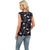 imageXIEERDUO Womens Tank Tops Loose Fit Casual Fashion Summer Soft Pleated V Neck Sleeveless BlousesBlack Print