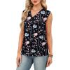 imageXIEERDUO Womens Tank Tops Loose Fit Casual Fashion Summer Soft Pleated V Neck Sleeveless BlousesBlack Print