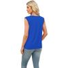 imageXIEERDUO Womens Tank Tops Loose Fit Casual Fashion Summer Soft Pleated V Neck Sleeveless BlousesDark Blue