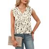 imageXIEERDUO Womens Tank Tops Loose Fit Casual Fashion Summer Soft Pleated V Neck Sleeveless BlousesLeopard Print