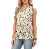 imageXIEERDUO Womens Tank Tops Loose Fit Casual Fashion Summer Soft Pleated V Neck Sleeveless BlousesLeopard Print