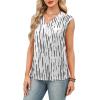 imageXIEERDUO Womens Tank Tops Loose Fit Casual Fashion Summer Soft Pleated V Neck Sleeveless BlousesVertical Stripe Print