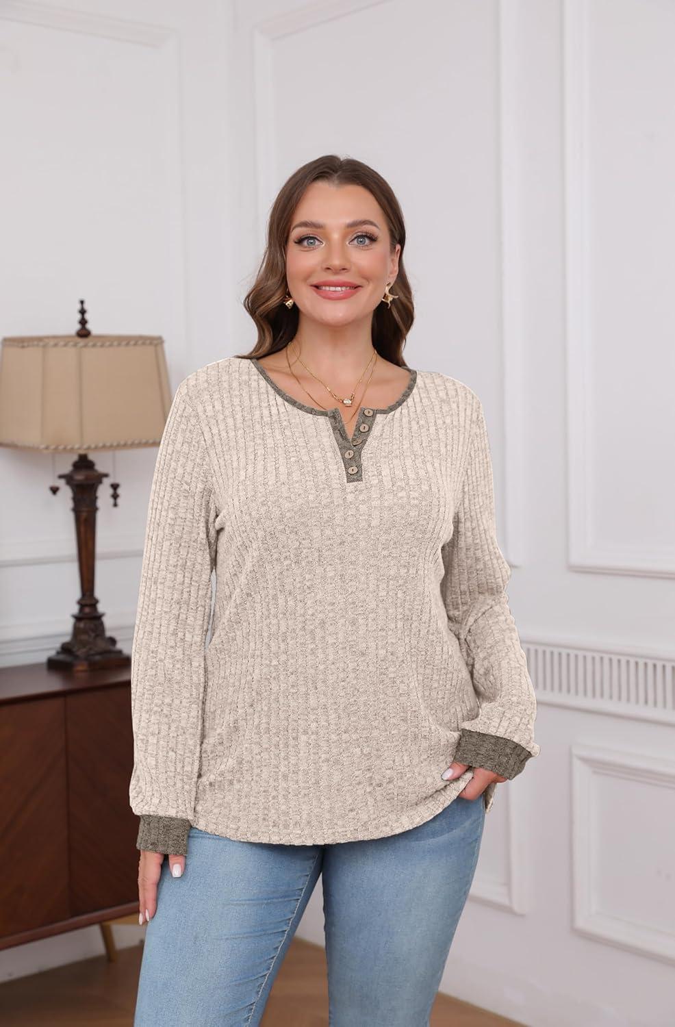 imageXIEERDUO Sweater for Women Winter Clothing Long Sleeve Shirts Fall Fashion Must Haves Comfiest Airport Outfits TrendyZapricot