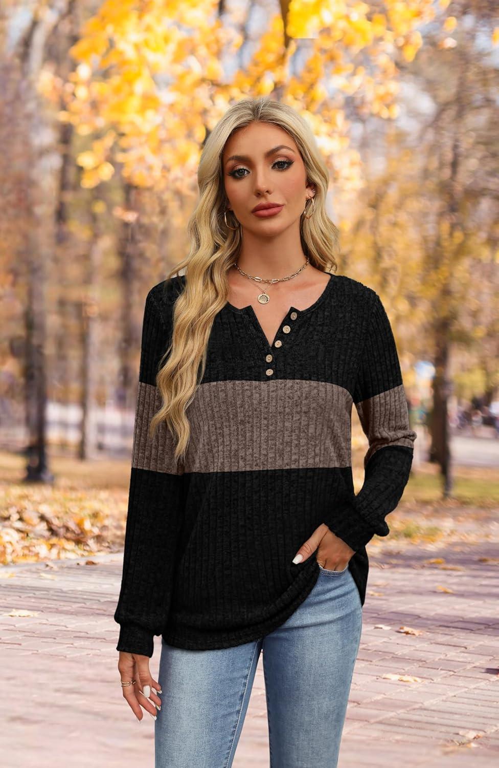 imageXIEERDUO Sweater for Women Winter Clothing Long Sleeve Shirts Fall Fashion Must Haves Comfiest Airport Outfits TrendyZblack
