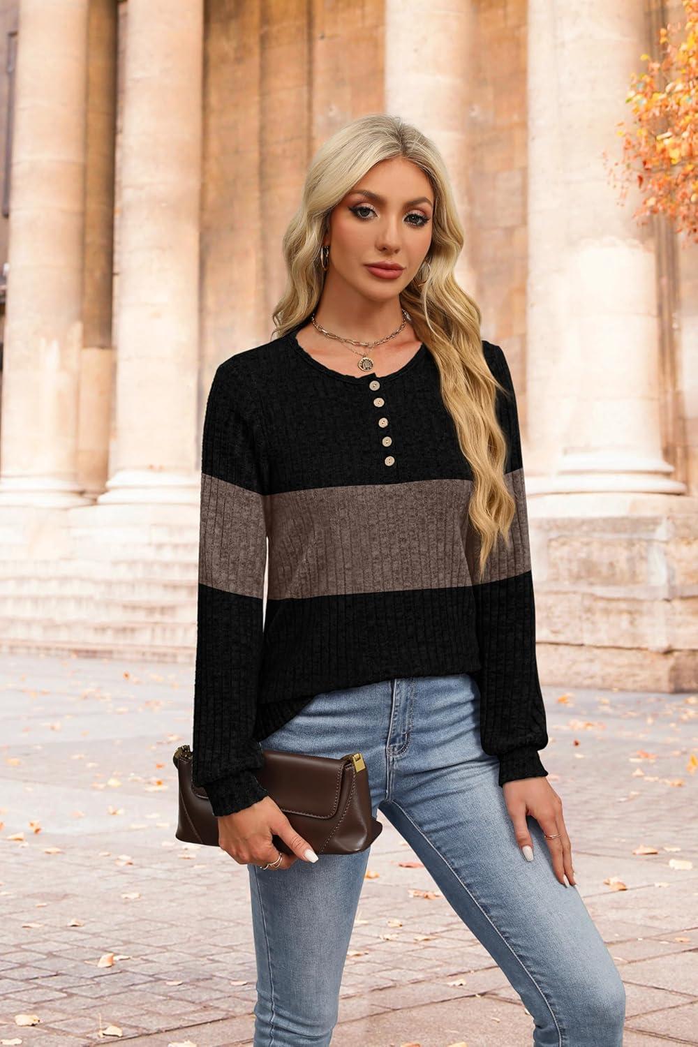 imageXIEERDUO Sweater for Women Winter Clothing Long Sleeve Shirts Fall Fashion Must Haves Comfiest Airport Outfits TrendyZblack